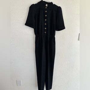 Vintage 80’s St John Black Button-Up knit Jumpsuit